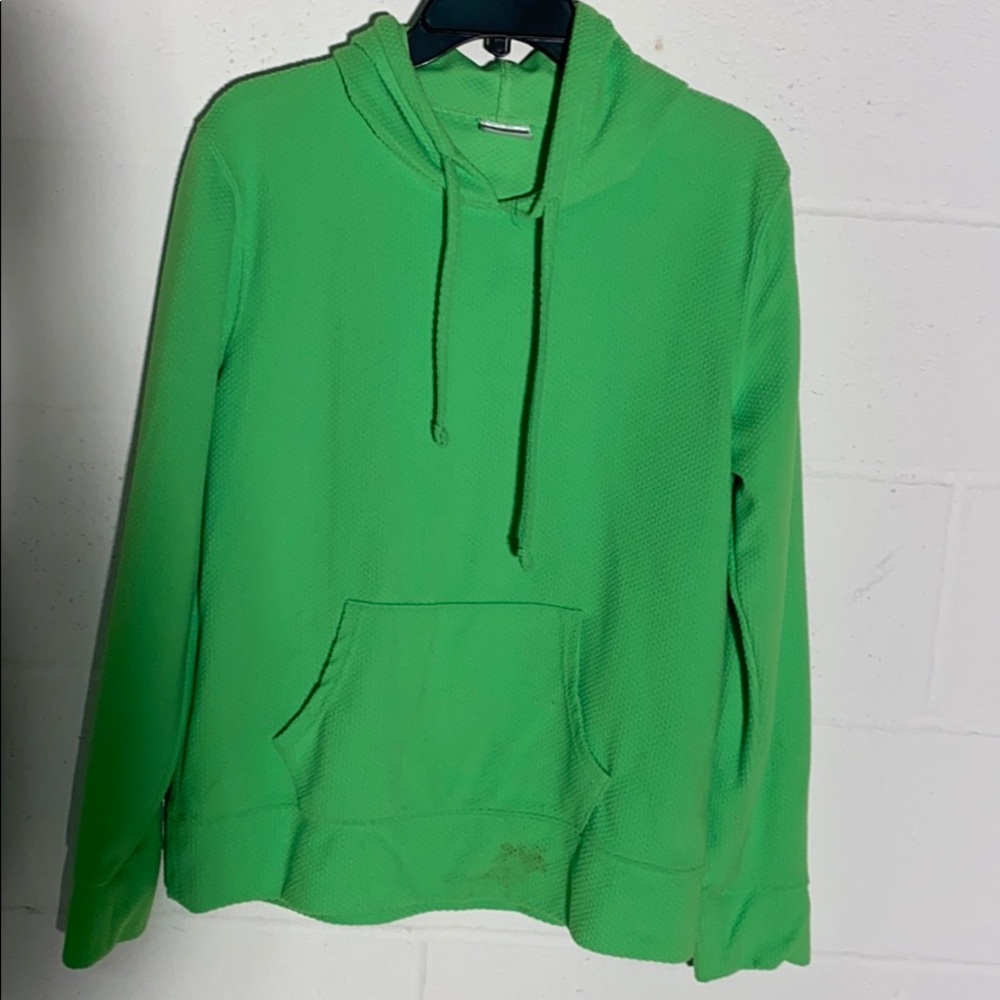 LOLO LIME sweatshirt with hood lime grn in VGC LG